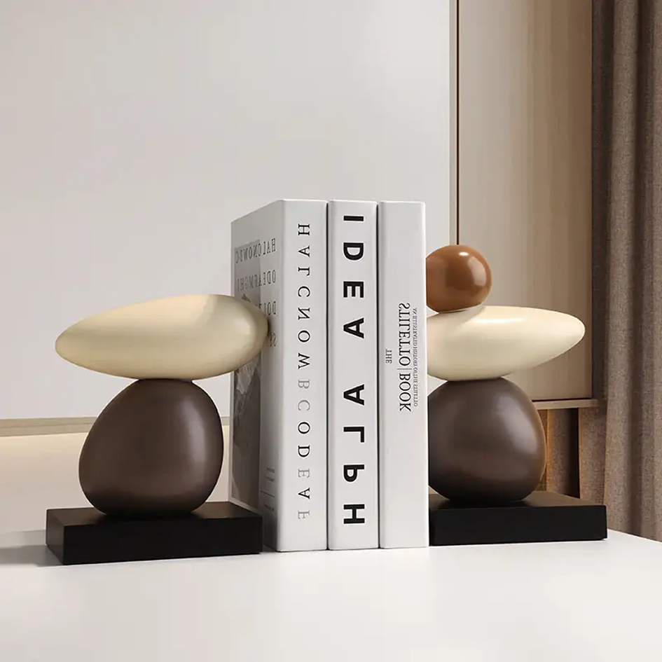 조약돌 모던 세라믹 북엔드