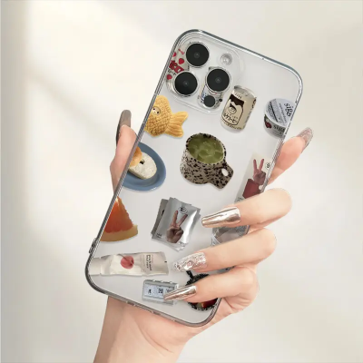 감성 스티커 패턴 아이폰 폰케이스